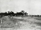 Humble Oilers Baseball - Action at first base, 1920