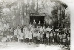Early school building in the Goose Creek Oil Field
