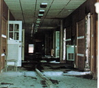 Destruction in a hallway