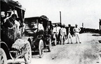 Long lines of traffic waiting to cross the Lynchburg Ferry in the 1920’s 