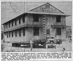 Building for the Quack Shack on the move, 1949