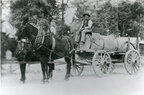 Joseph Isaacs hauling water, circa 1916-1919