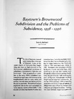 Baytown's Brownwood Subdivision and the Problems of Subsidence, 1958-1996